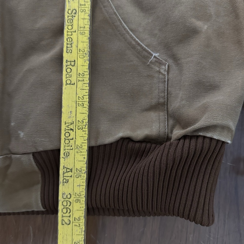Carhartt J140 BRN Mens Large Brown Duck Active Jacket USA Union Hooded Quilted - Picture 10 of 11